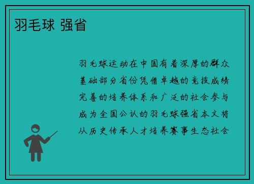 羽毛球 强省